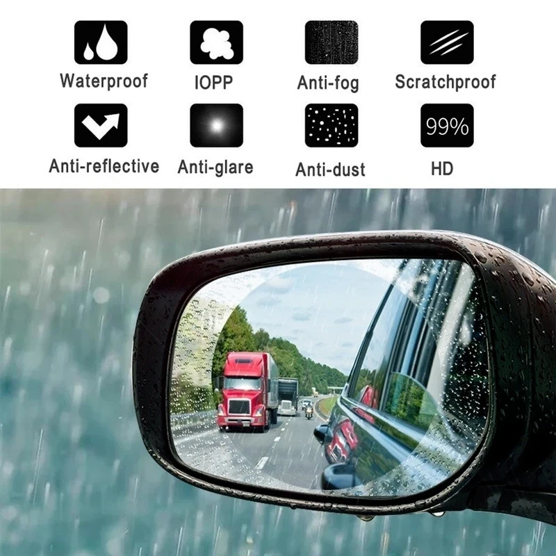 

2 Pcs Car Sticker Rearview Mirror Protective Waterproof Anti Fog Rain Window Clear Film Sight In Rainy Days Car Film