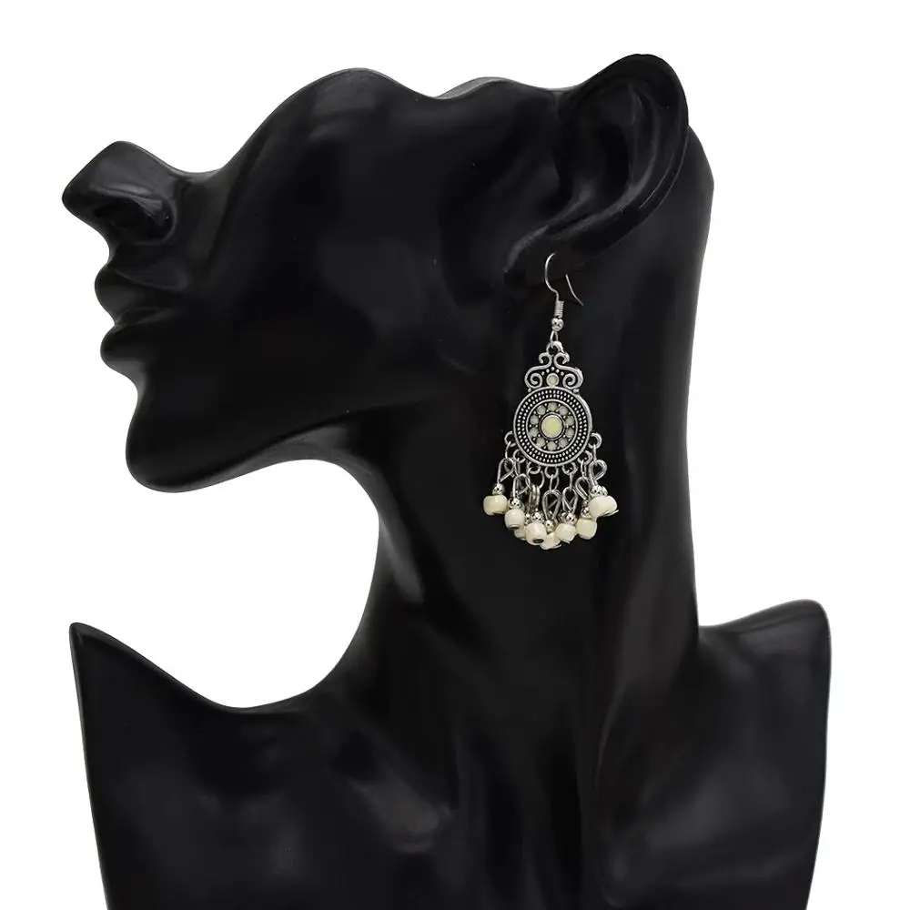 Винтажные бохемские этнические серьги-гирлянды с луной и бахромой для женщин на свадьбу, гипси, афганские, пакистанские, индийские украшения.