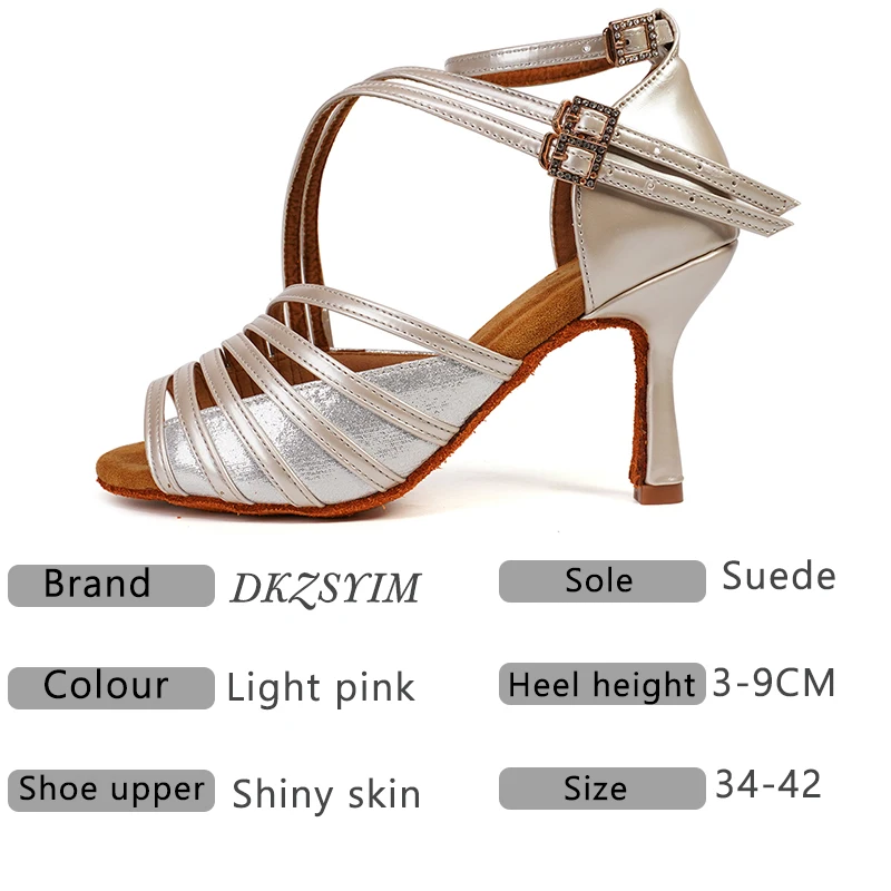 DKZSYIM/розовые туфли для латинских танцев Элегантные вечерние на шнуровке Женские