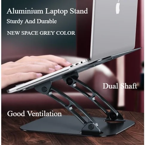 

Aluminum Adjustable Laptop Stand Metal Raisable Height Computer Foldable Holder Cooling Non-slip Riser