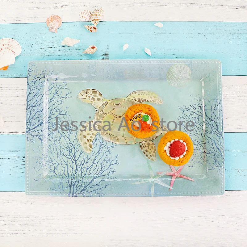 

40x28cm Rectangle Serving Plates Large Decorative Tray for Tea Coffee Melamine Dishes Dinner Plates Plastic Serving Trays