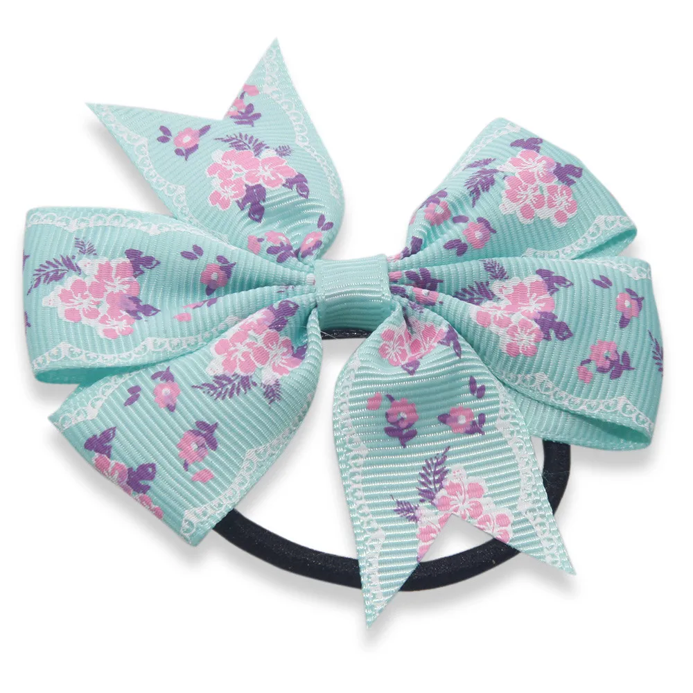Детская повязка на голову с бантом и цветочным принтом для маленьких девочек