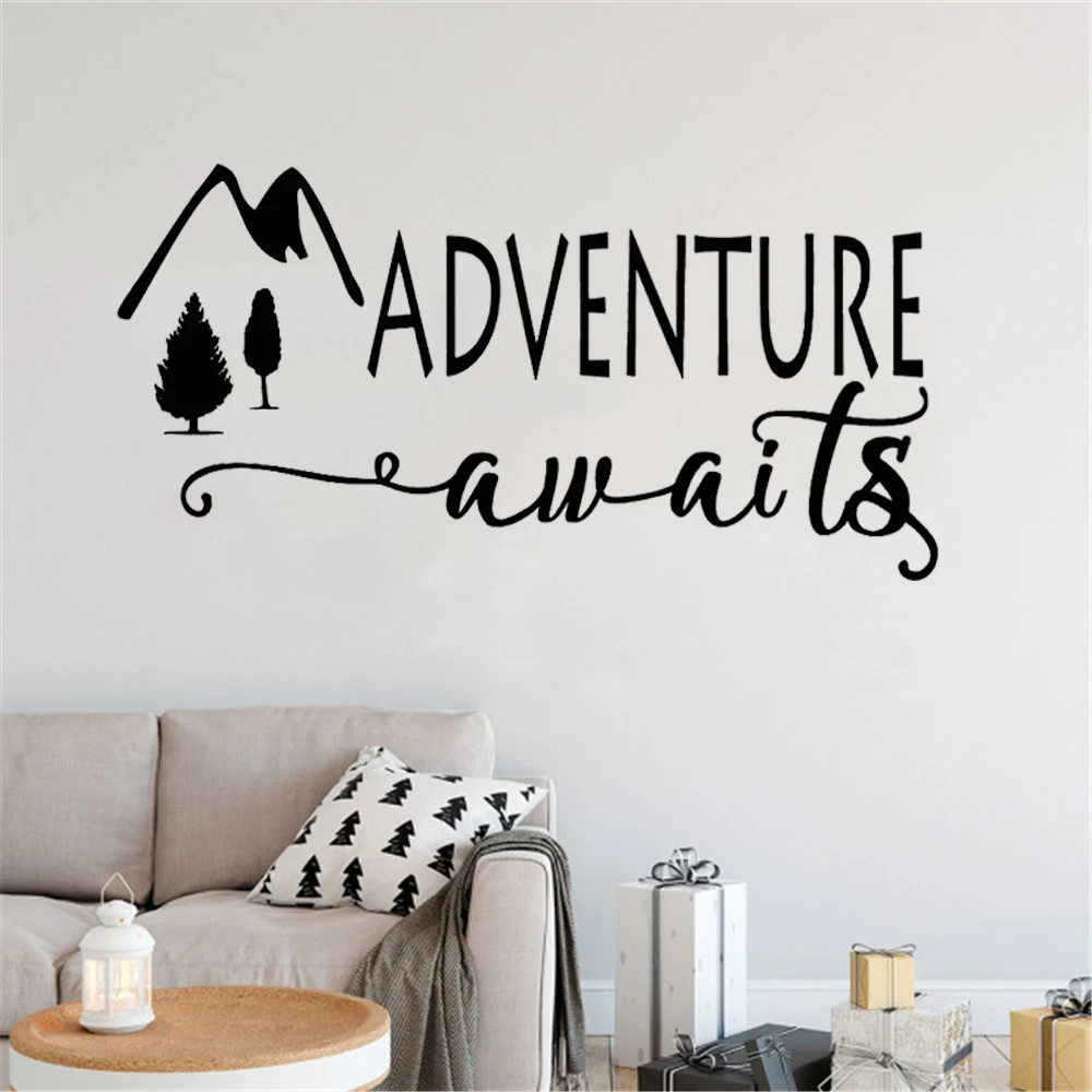 Приключения ждет наклейки на стену спальня цитаты тема путешествия Декор стены
