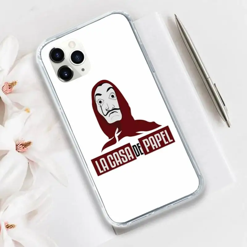 

Spain TV Money Heist House Paper Phone Case Transparent for iPhone 11 12 mini pro XS MAX 8 7 6 6S Plus X 5S SE 2020 XR