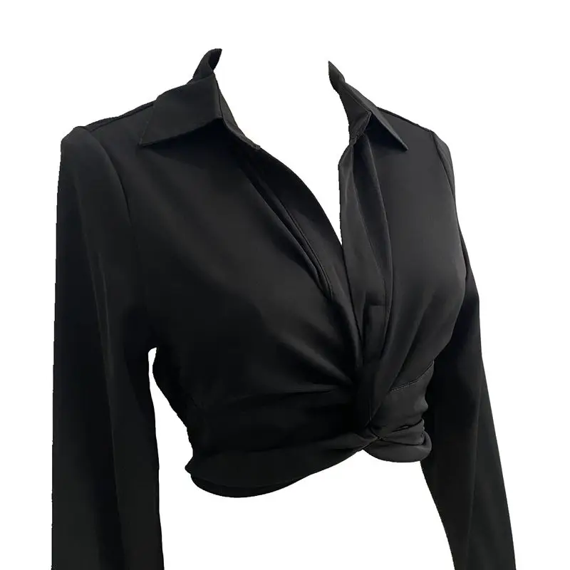 Рубашка Ruibbit Женская в стиле ретро с V-образным вырезом и длинным рукавом | одежда