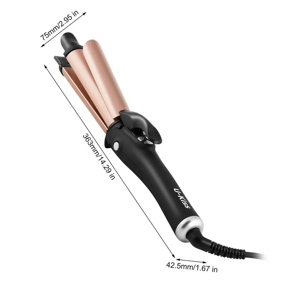 

2 in 1 Hair Straightener & Curler Heating PTC & Ceramic Coating Auto Shut Off Salon Styling Beauty Tool Waver Maker