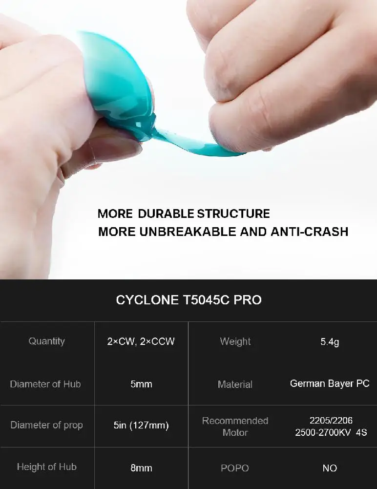 

RCtown 20 pcs Updated Version Prop DALPROP CYCLONE T5045C PRO 5045 3-Blade Propeller for FPV Freestyle Drone Quadcopter