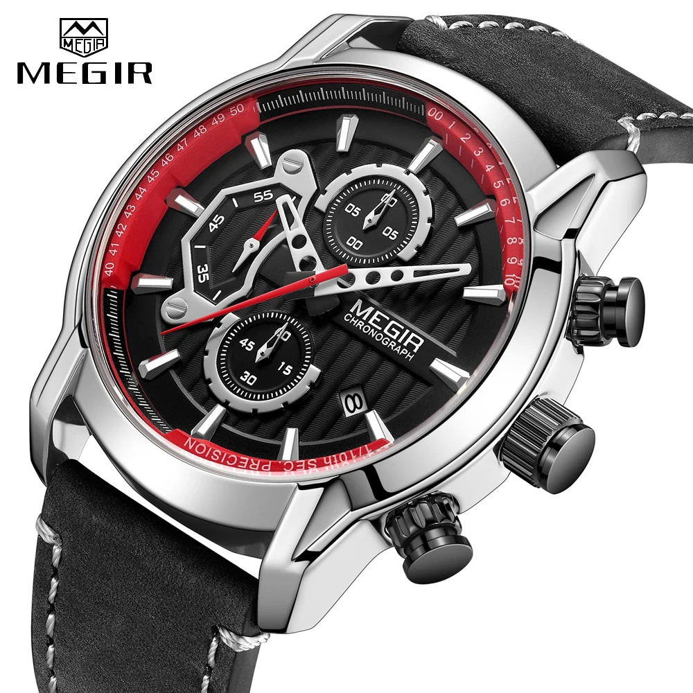 MEGIR мужские часы новая мода хронограф лучший бренд роскошные спортивные