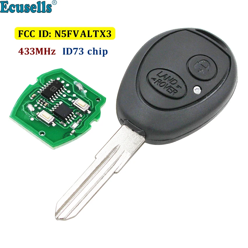 OEM дистанционный брелок 2 кнопки 433Mhz ID73 чип для Land Rover Discovery 1999-2004 FCC ID: N5FVALTX3 uncut Key