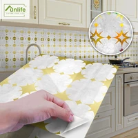 funlife%c2%ae gilding star mosaic tile sticker peel stick removable self adhesive kitchen wallpaper kitchen backsplash waterproof