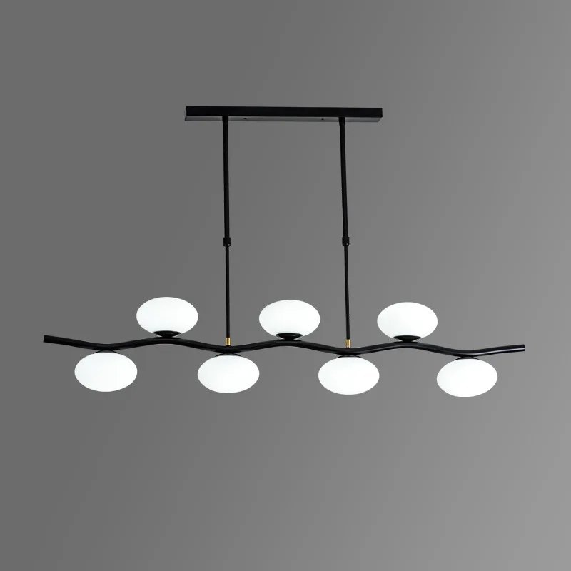 

Nordic Black Wave Metal G4 Led подвесной светильник стеклянные абажуры подвесной светильник для столовой регулируемый стержень подвесные светильники