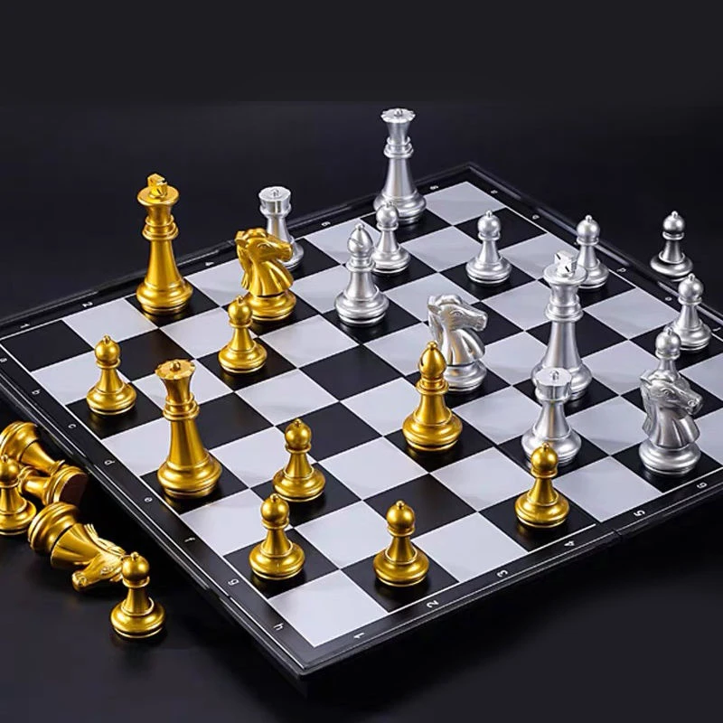 

Kids International Chess Folding Magnetic Plastic Chessboard Board Family Party Game Portable Educational Toys For Children