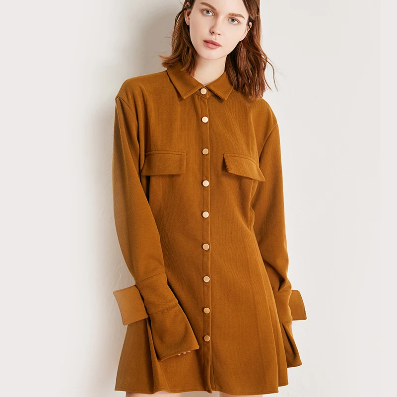 Женское платье в Корейском стиле POKWAI для осени плиссированное облегающее мини с