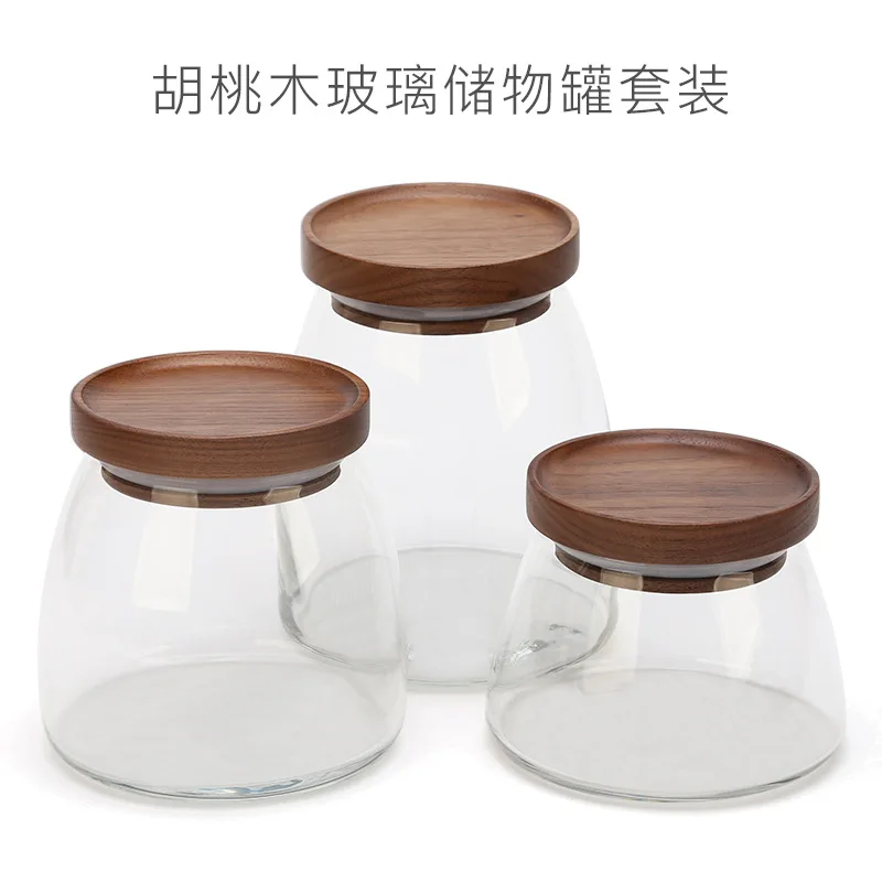 Большой/маленький стеклянный контейнер для хранения пищи/банка с герметичной