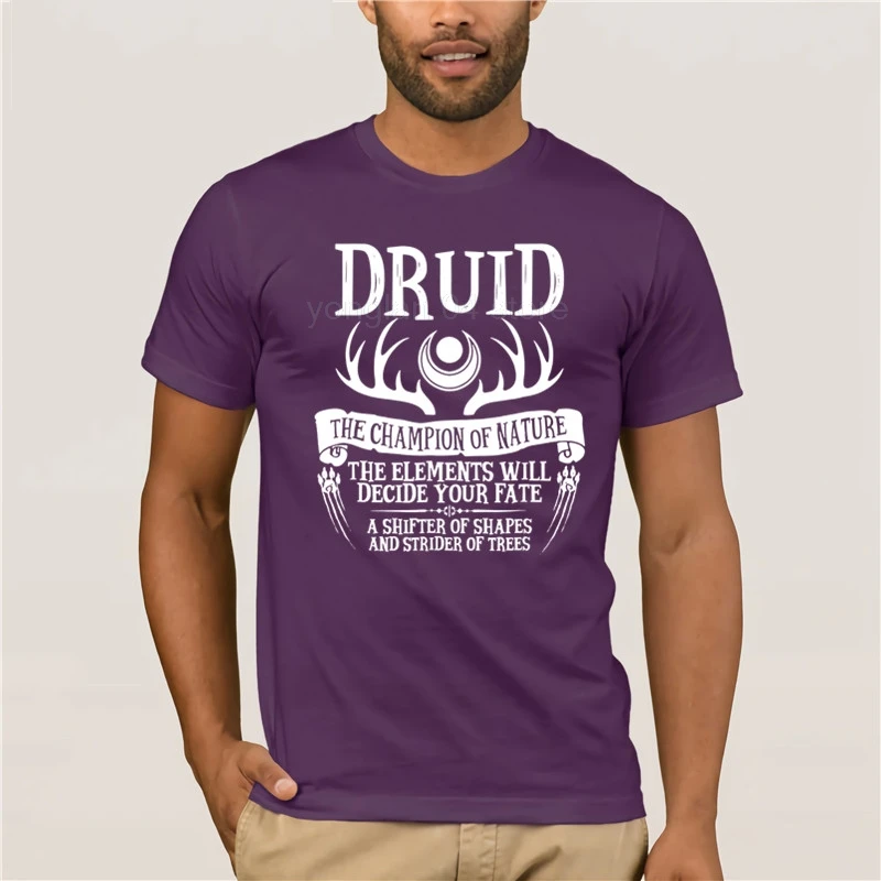 Модная летняя футболка хлопок креативный графический дизайн Druid Fantasy RPG DnD