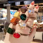 Цветные квадратные стразы, эластичная резинка для волос, аксессуары для волос, Корея для девочек, ручная работа, резинка для волос, резинка для волос