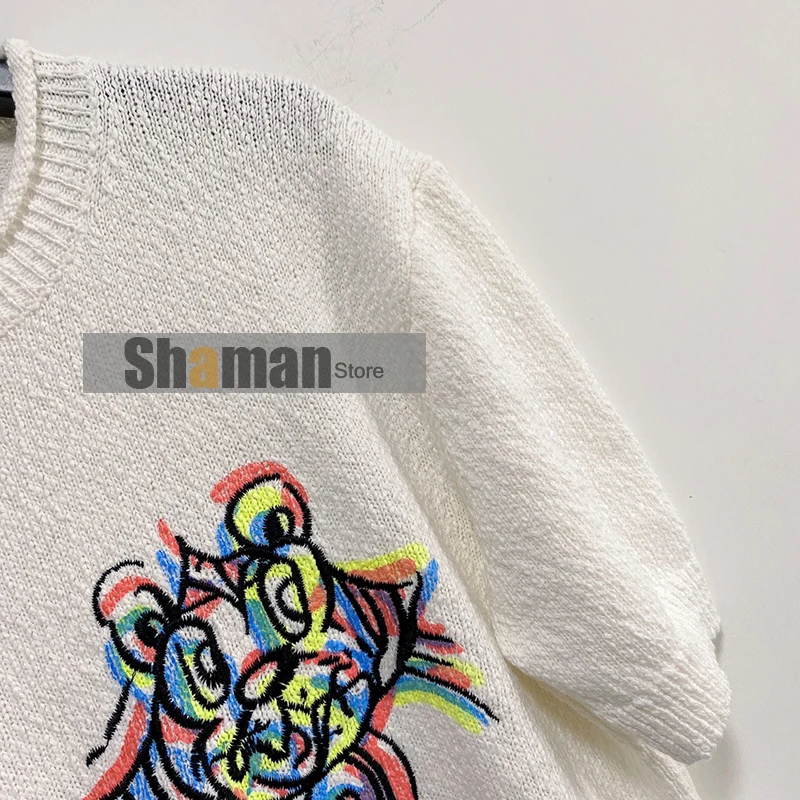 

luxury designer 2021 spring summer woman branded high end Hand painted 3D tiger short sleeve knitted T-shirt graphic tee tshirts