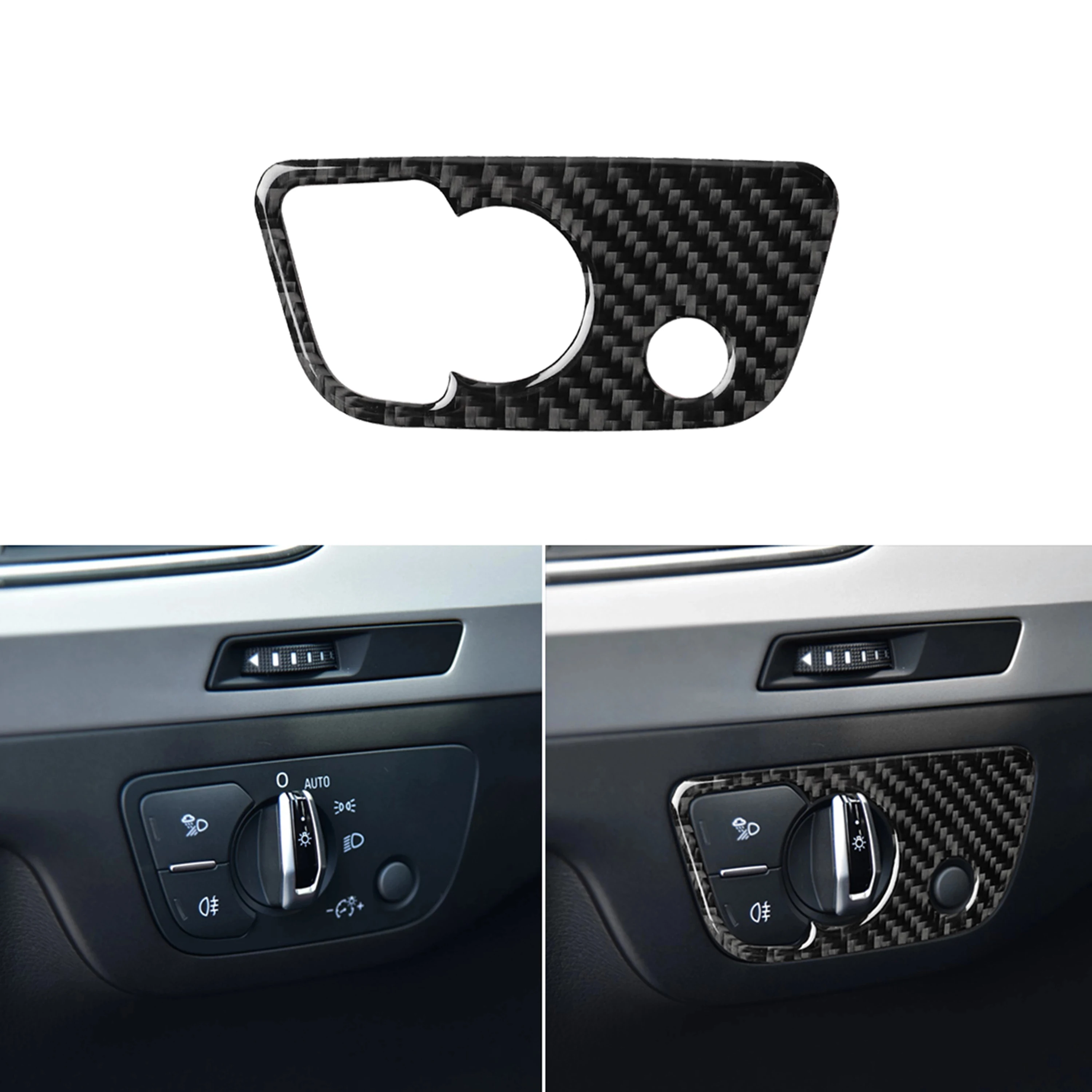 

Автомобильные аксессуары из углеродного волокна для Audi Q7 SQ7 4 м 2016-2019, интерьерная наклейка на приборную панель, кнопка переключателя фары, р...