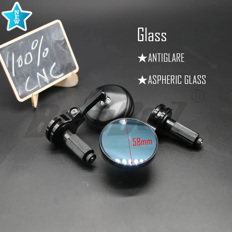 Универсальное зеркало заднего вида для мотоцикла 7/8 22 мм 1 пара с ЧПУ боковые