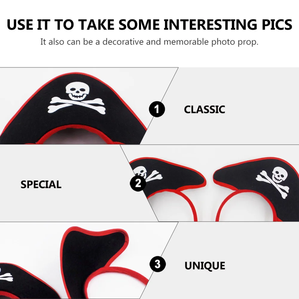 

5pcs Pirate Hair Hoop Festival Headdress Kids Headband Party Headwear