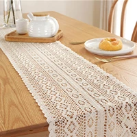 lace tassel table runner hollow knitted kitchen dining room supply decorations tablecloth party wedding decoration lace cloth