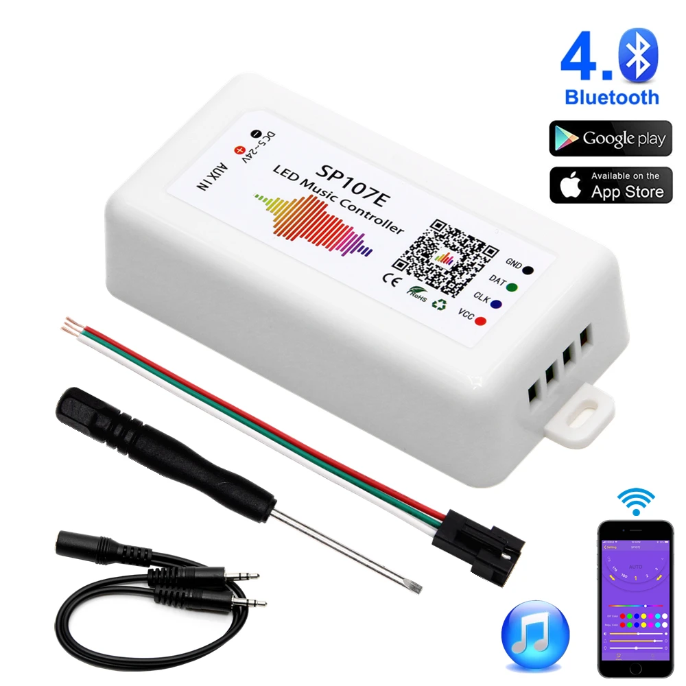 SP107E светодиодный музыкальный контроллер Bluetooth волшебный DC5 24V 2048 пикселей для WS2811