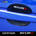 4 шт., наклейки на дверную ручку автомобиля из углеродного волокна для Nissan nismo QASHQAI J10 J11