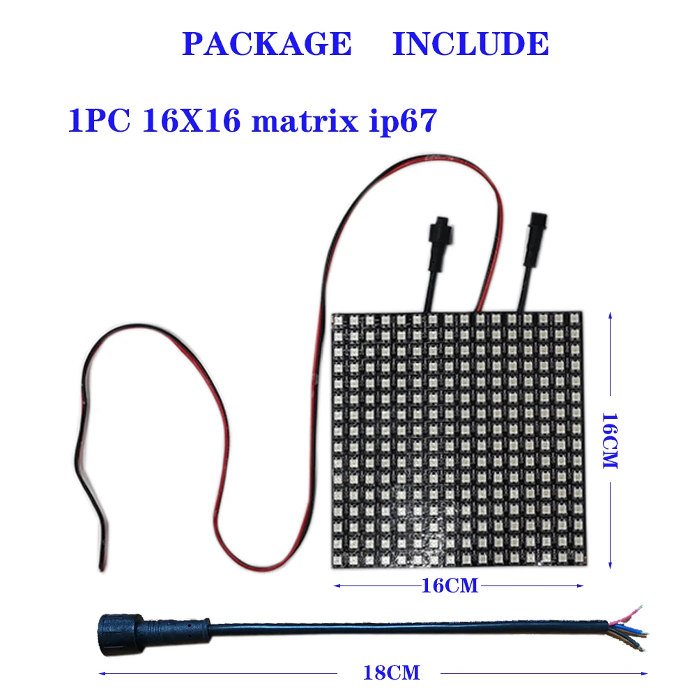 5V ws2812b матрица 16x16 водонепроницаемый дисплей Может изгибаться цифровой