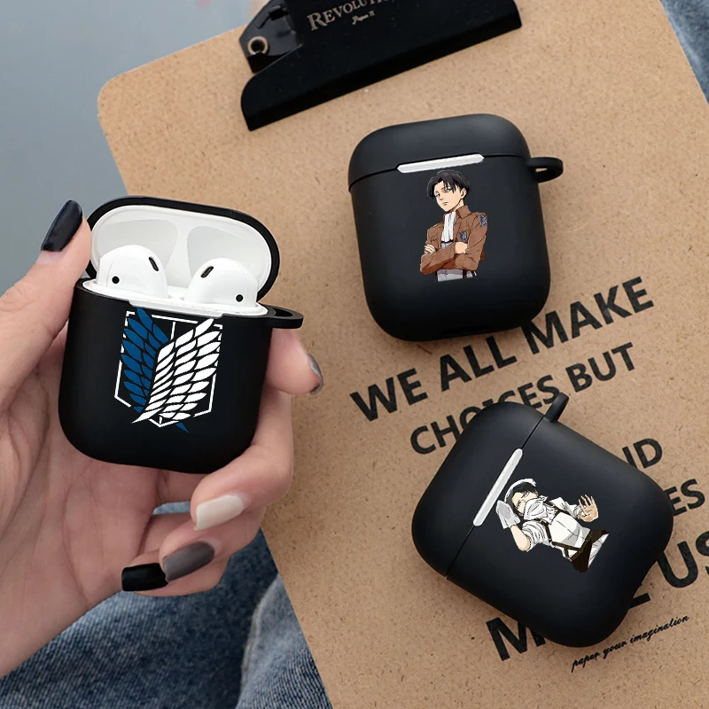 Чехол для наушников Apple AirPods 1/2 Pro из японского аниме атака на Титанов силиконовый