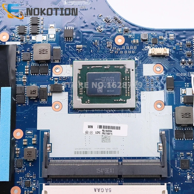 NOKOTION Laptop Motherboard For Lenovo ThinkPad E565 01AW115 BE565 NM-A631 MAIN BOARD A6-8500 CPU DDR3  Компьютеры и