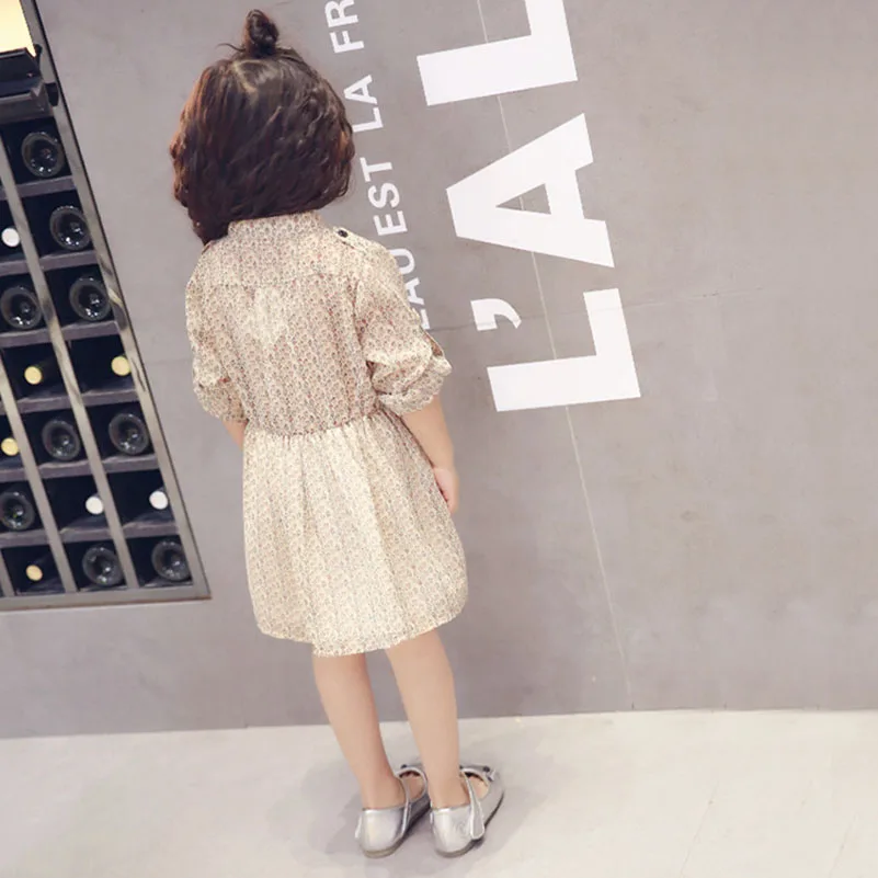 От 2 до 7 лет 2018 летнее платье для девочек детское с длинными рукавами шифоновое