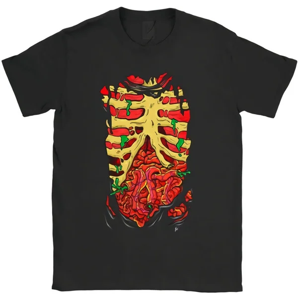 

Inside Of Human Body Rib Cage Guts Goring Intestines Mens T-Shirt New