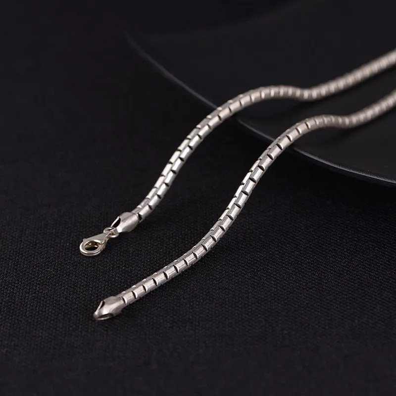 

925 Sterling Thick Silver Necklace Men Snake Chain Rock Punk Necklaces Elegant Chains Luxury Jewelry Bastiee Official Store