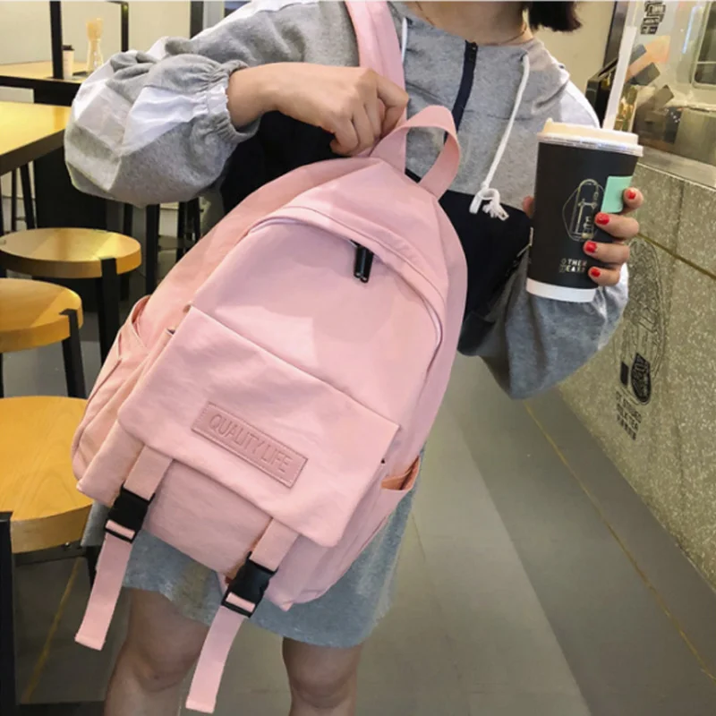 Холщовый школьный рюкзак с буквенным принтом школьные сумки для девочек