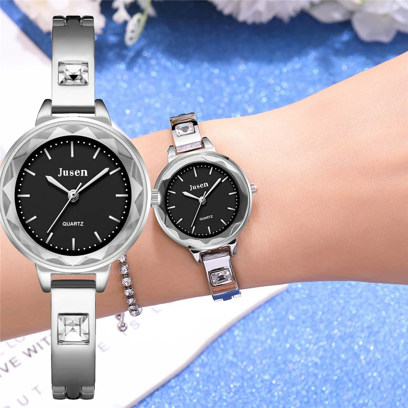 Женские часы с многоугольным циферблатом стразы мозаика очаровательный женский