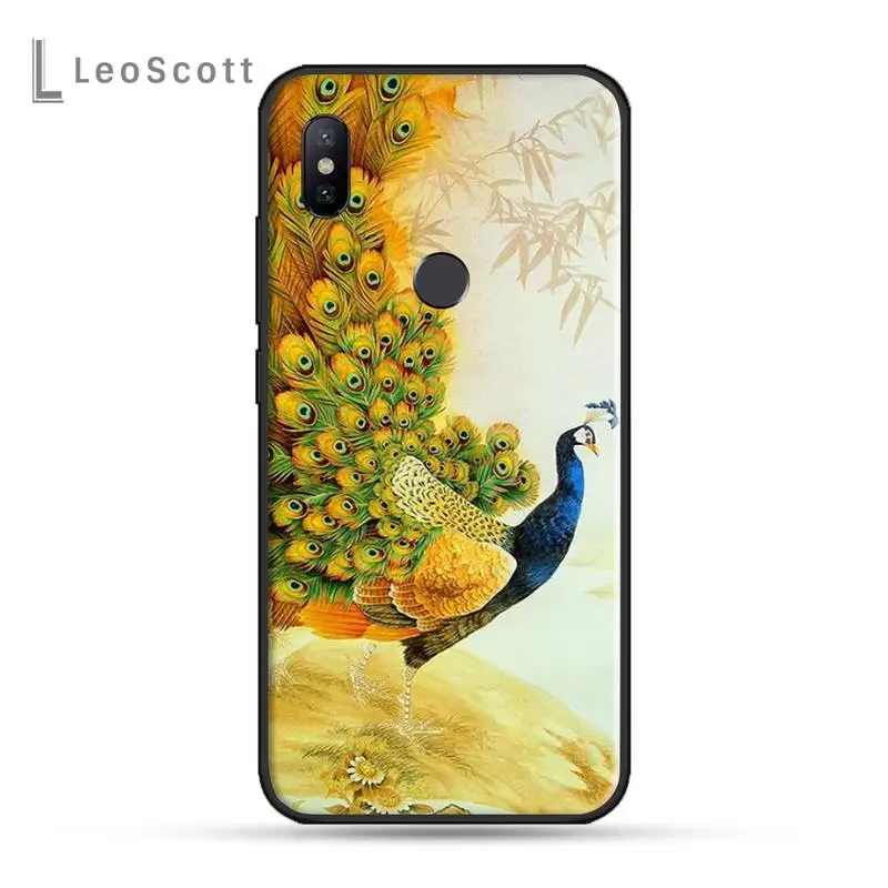 

Peacock Beautiful elegant animal Phone Case For Xiaomi Redmi 7 8 9t a3 9se k20 mi8 max3 lite 9 note 9s 10 pro high quality cover