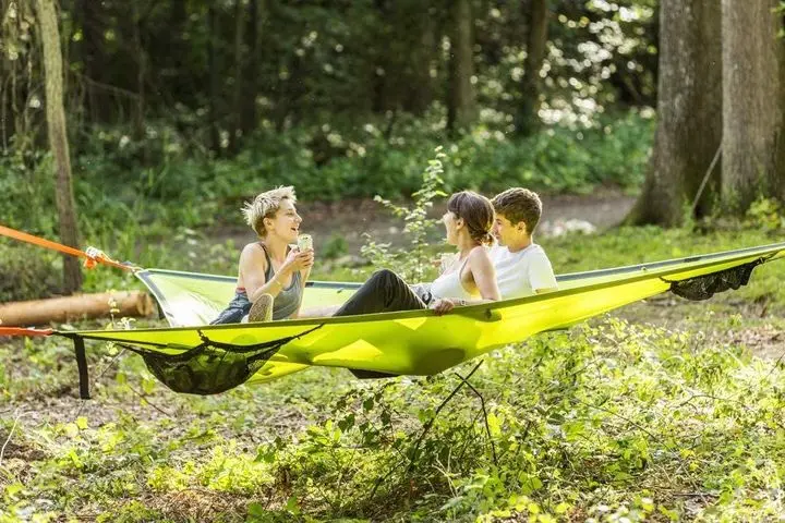 

MULTI-PERSON HAMMOCK- PATENTED 3 POINT DESIGN Portable Hammock Triangle Aerial Mat Convenient Camping Sleep Dropshipping