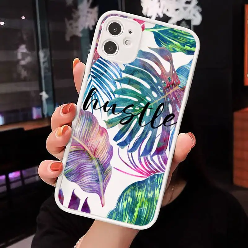 

Flowers Beautiful Summer painting Phone Case Matte Transparent for iPhone 7 8 11 12 s mini pro X XS XR MAX Plus cover funda