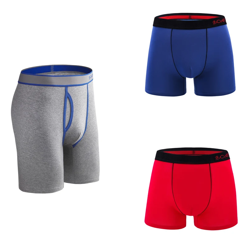 

3pcs Cotton Men's Panties With Hole Long Boxers Man Undrewear Mens Underwear Sexy Boxer Shorts Male Boxershorts Lots Underpants