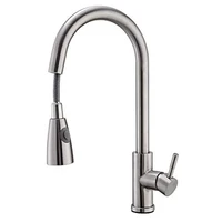 queexu kitchen faucets single handle kitchen sink faucet brushed nickel stainless steel pulldown head faucet wflexible pullout