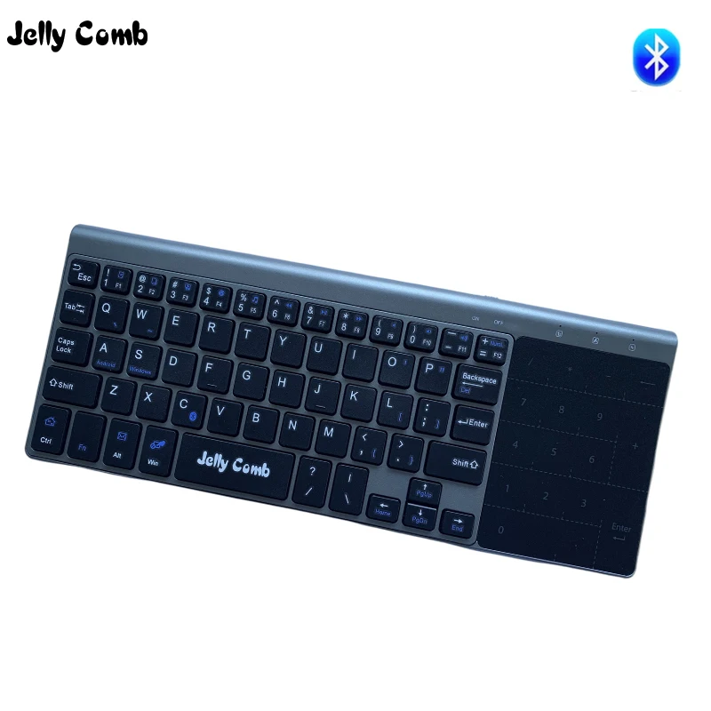 

Jelly Comb Russian/Spanish/Bluetooth Keyboard Thin Wireless Bluetooth Keyboard with Number Touchpad Mouse for Tablet LaptopPhone