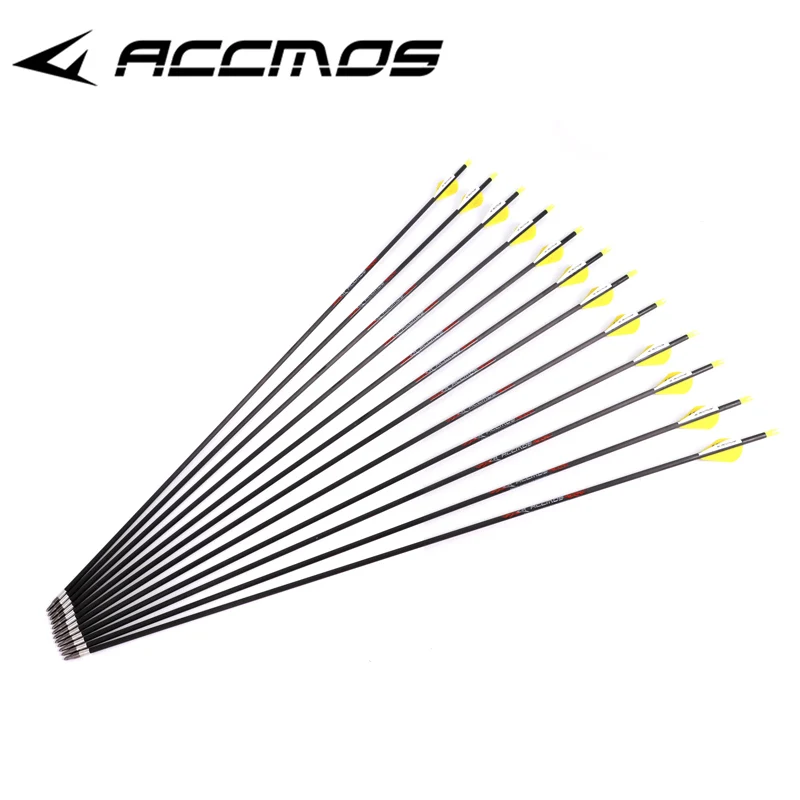 Стрелы из чистого карбона для стрельбы лука 31 дюйм 5 2 мм 300 350 400 12 шт. | Спорт и