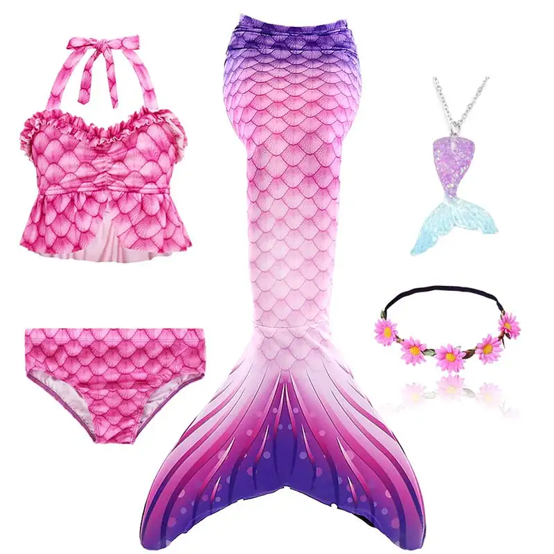 Женский Детский костюм Русалочки ожерелье косплей для девочек купальный бикини
