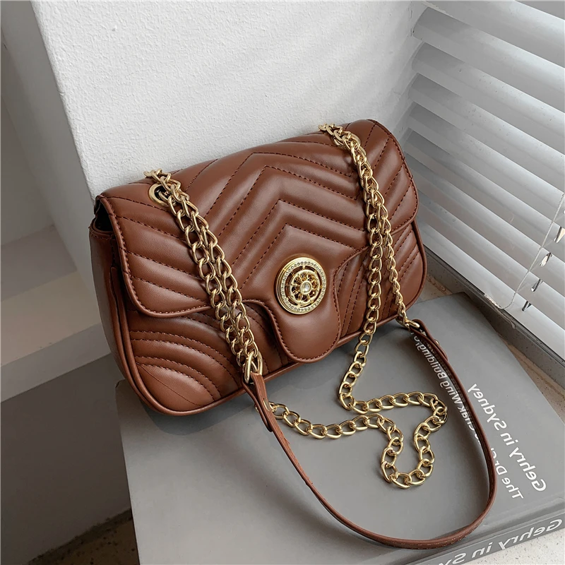 

Inn Popular Quilted Chain Small Shoulder Crossbody Bags For Women Famous Brand High Quality PU Leather Flap For Phone 2021 Fall