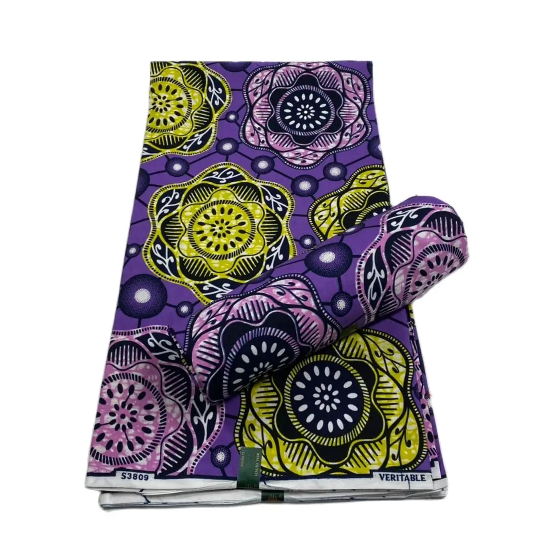

Ankara African cotton Real Wax Print Fabric Batik Sewing Fabric For Women Party Dress Making Crafts