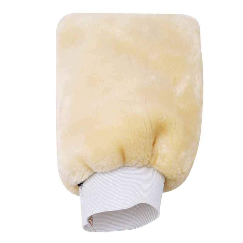 Настоящая кожа мягкая полировальная перчатка для автомобиля овечья шерсть