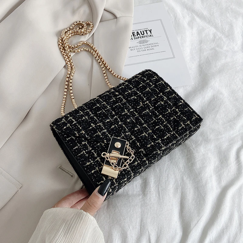 

2021 New Woman Shoulder Bag High Quality Texture Chain PU Diagonal Bag Fashion Luxury Handbag Female Cosmetic Bag Shopping Bag