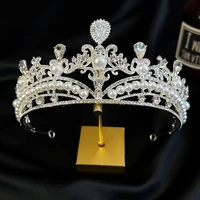 woman baroque rhinestones crystal tiaras bride party crowns wedding hair accessories wedding crown hair jewelry bridal headpiece