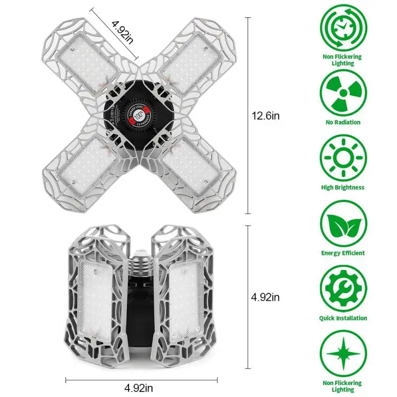 Светодиодный гаражный светильник с поворотом на 360 градусов деформируемый