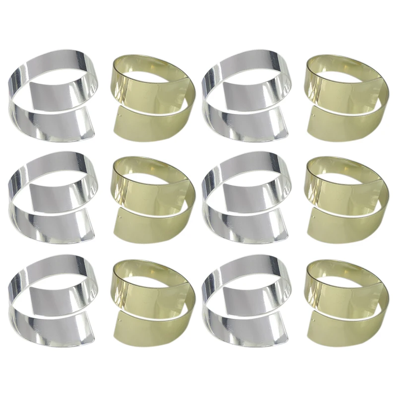

Napkin Ring,Napkin Holder For Wedding Christmas Party Dinner Table Decor 12 Pcs (Geometric Gold Circle)